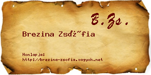 Brezina Zsófia névjegykártya